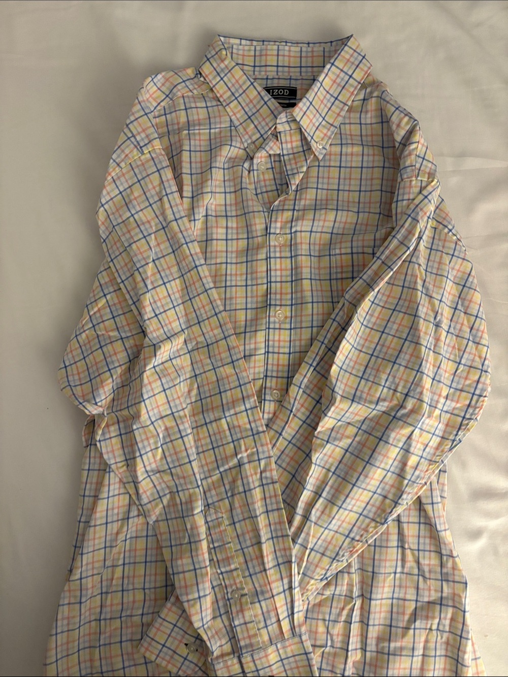 Izod Yellow Multi Plaid Button-Down Shirt